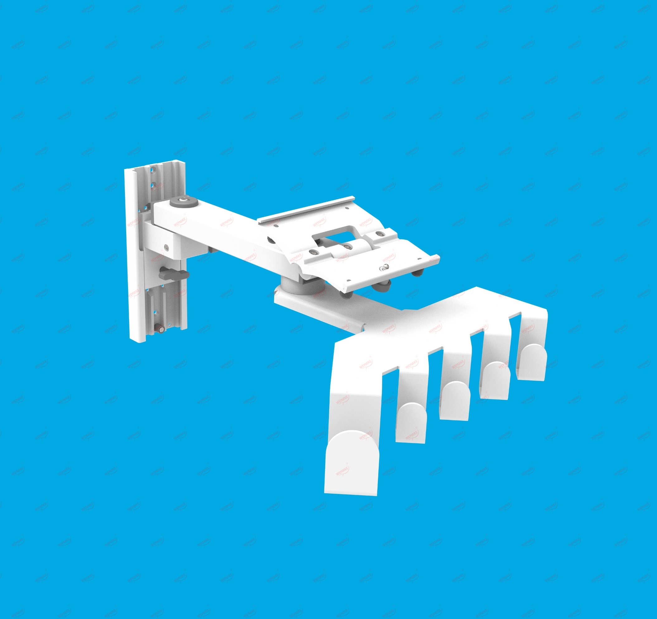 Anesthesia Wallmount Stand with Aluminum Hook, white medical equipment holder